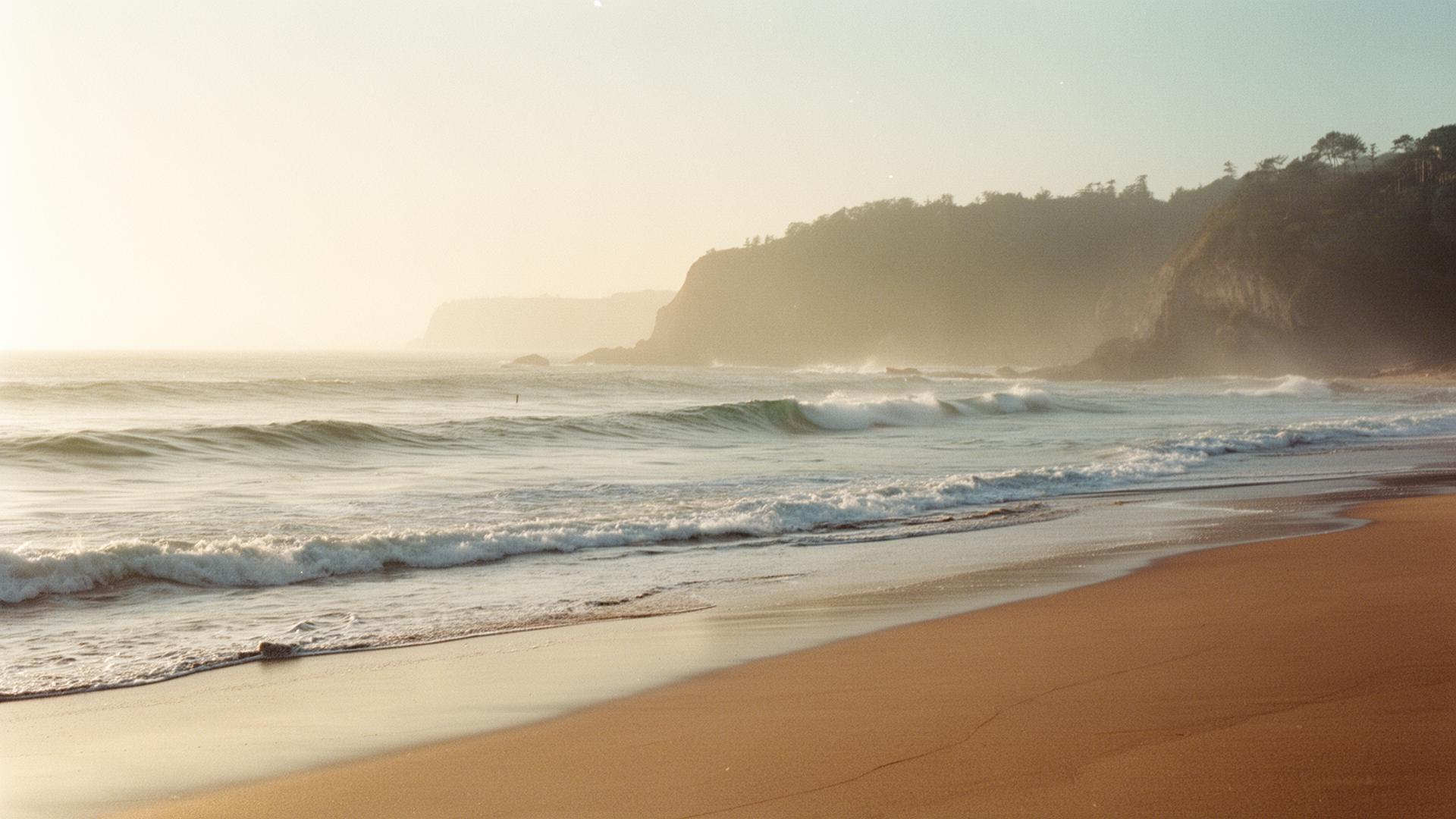 Pacific coastline at golden hour